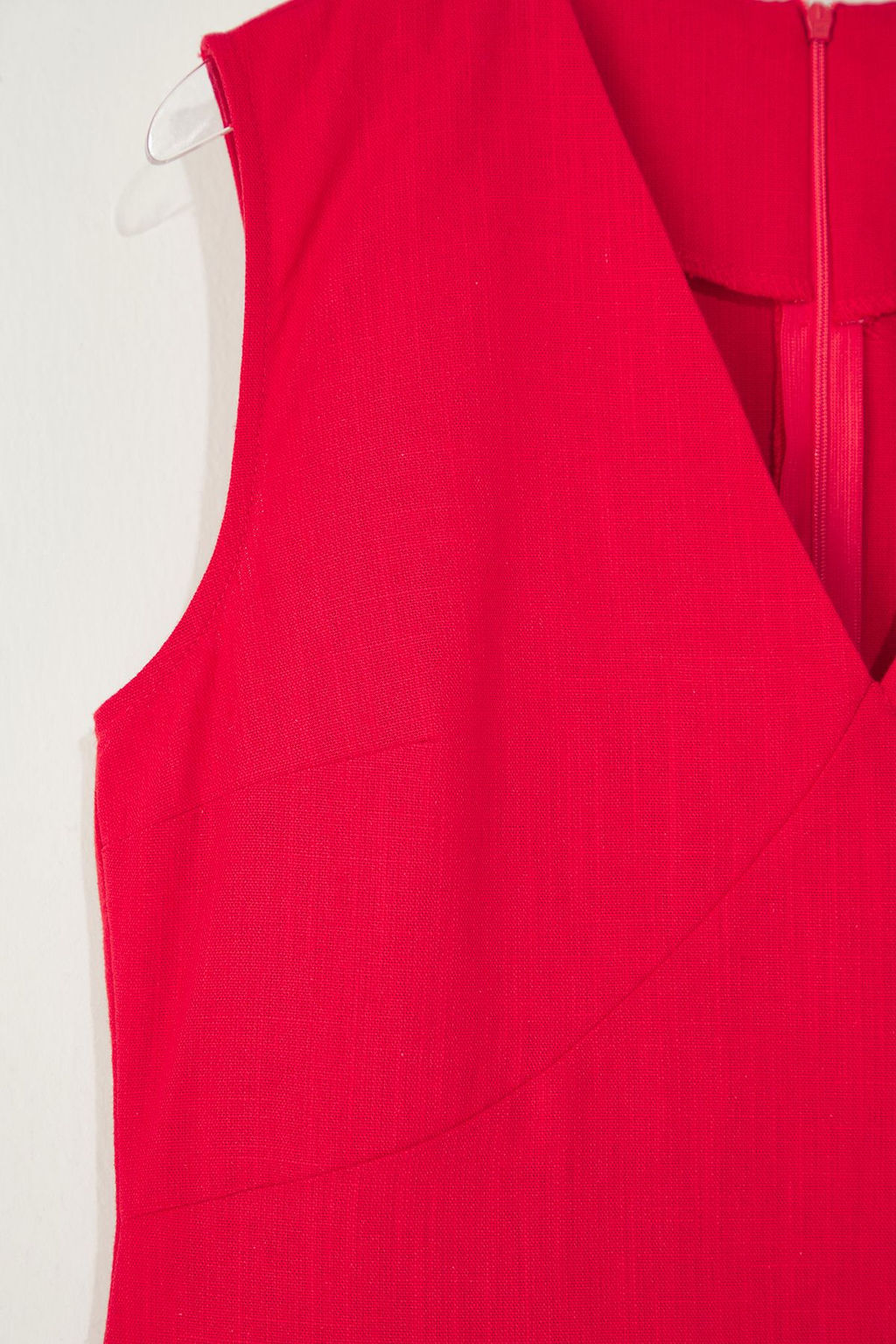 Trendyolmilla K?rm?z? Keten Kar?s?ml? A Kesim Mini Dokuma Elbise TWOSS25EL00645  фото 6