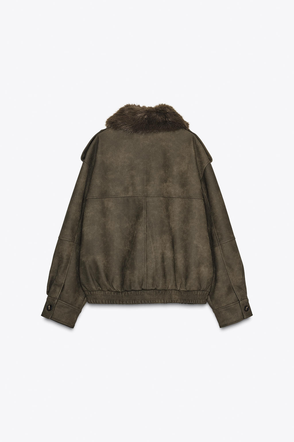 REMOVABLE COLLAR FAUX SUEDE JACKET - Zara фото 9