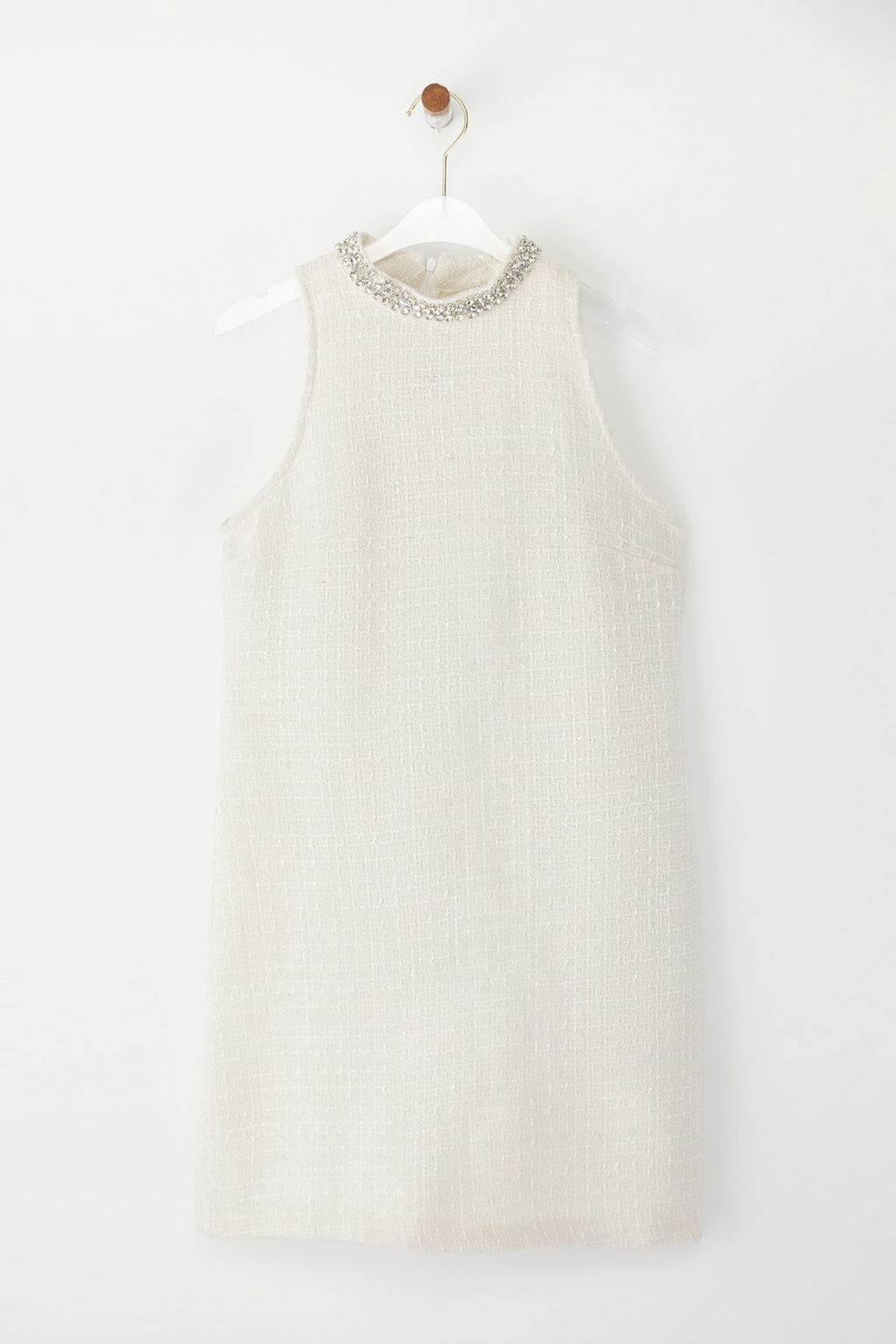 TRENDYOLMILLA Siyah Tas Isleme Detayl? Astarl? Ince Tuvit Mini Dokuma Elbise TWOSS25EL00754  фото 5