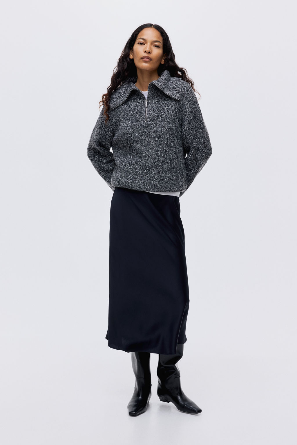 Jersey en punto de canal? con media cremallera - H&m фото 3
