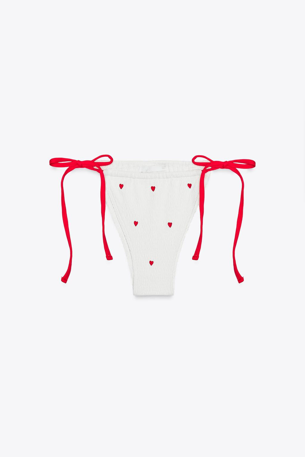 EMBROIDERED ELASTICATED BIKINI BOTTOMS - Zara фото 4