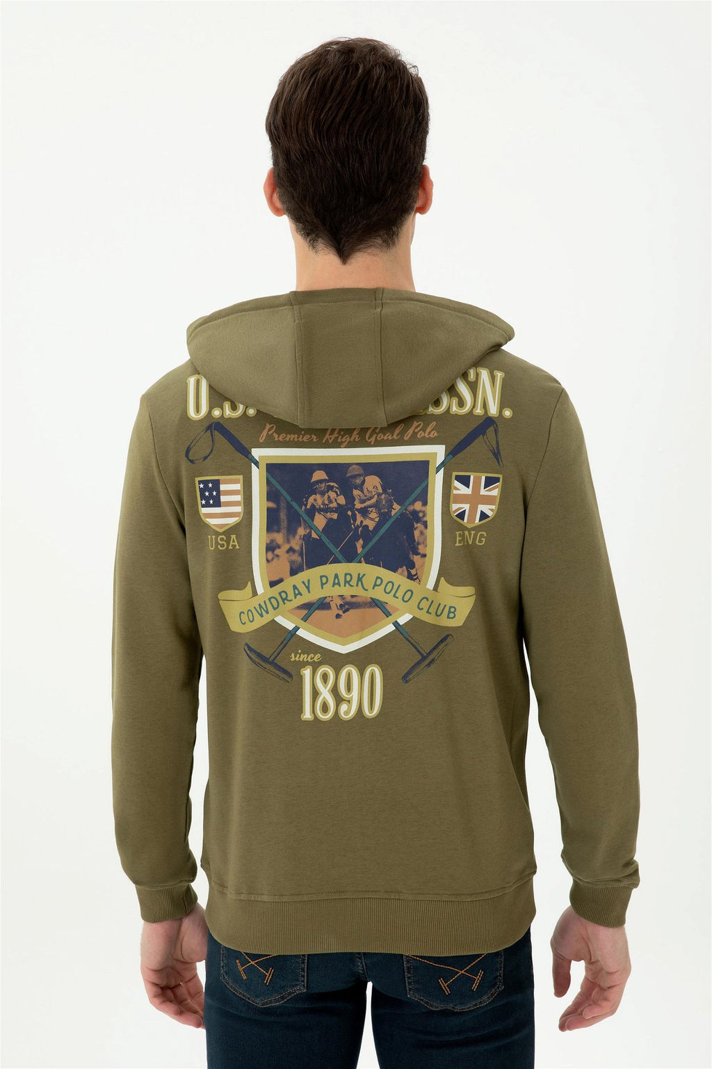 Мужской вязаный кардиган цвета хаки - U.s. polo assn фото 12