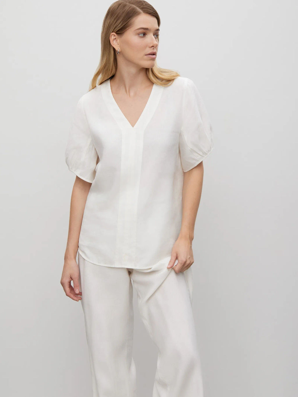 Блузка однотонная - Emka фото 3