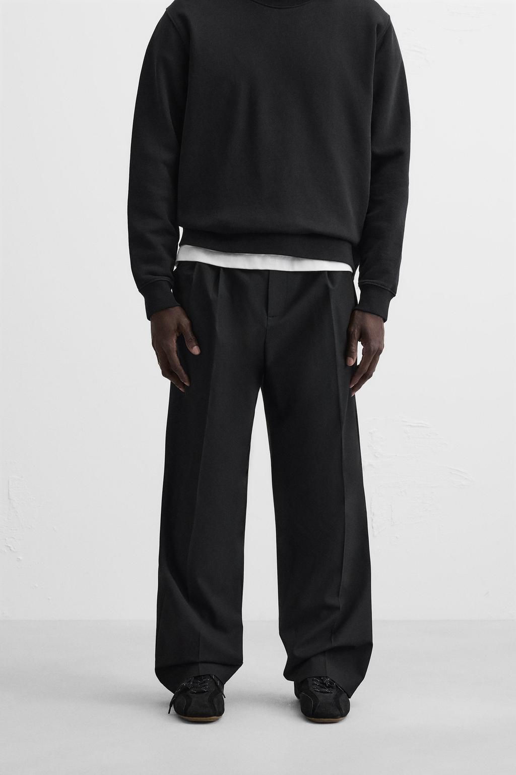 WIDE FIT PLEATED TROUSERS - Zara фото 12