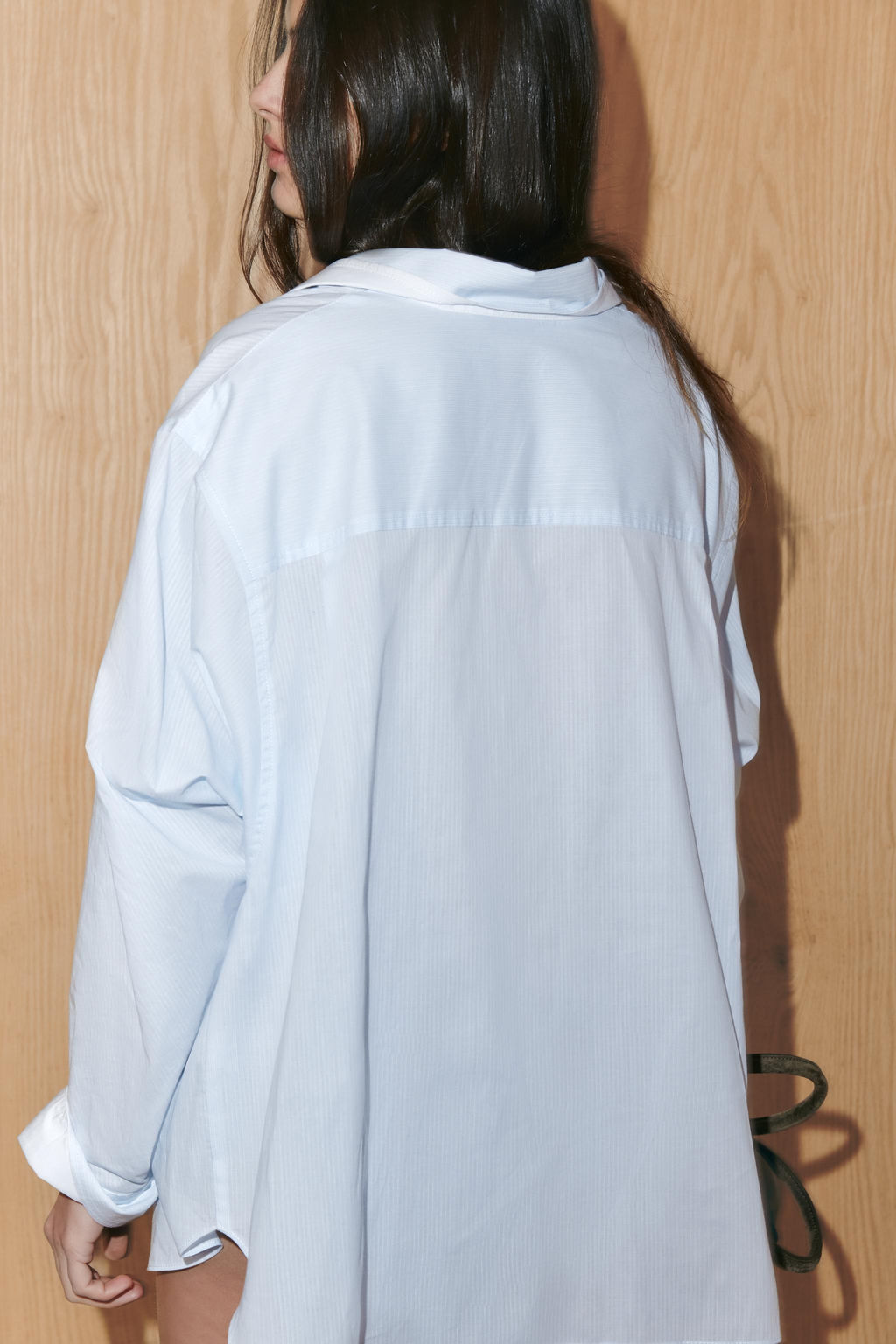 CAMISA OVERSIZE RAYAS MANGA MURCI?LAGO / Azul / Blanco - Zara фото 3