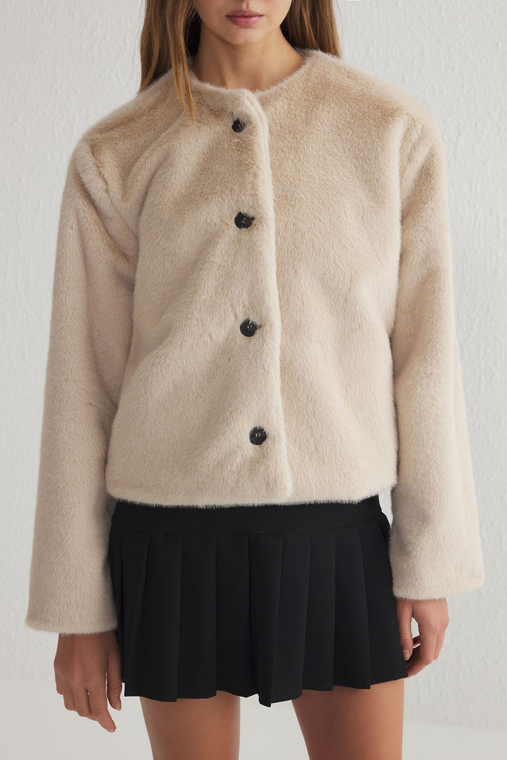 Trendyolmilla Ekru Regular Kurk Ceket Mont TWOSS25MO00033  фото 7