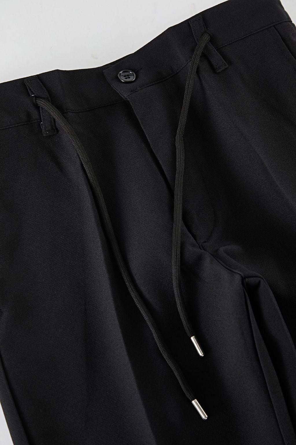 Siyah Slim Fit Beli Baglama Detayl? Lastikli Kumas Dokuma Pantolon TMNAW25PL00027