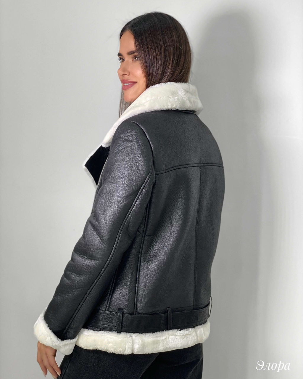 Дубленка Элора (черный) - Nadi bordo фото 3