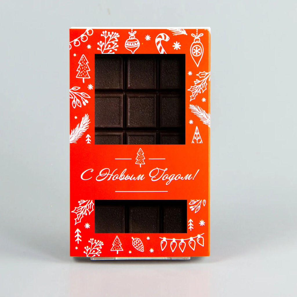 Плитка тёмного шоколада, красная коробочка, 85гр