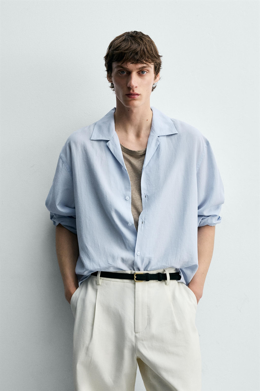 CAMISA FLUIDA RELAXED FIT / Celeste - Zara фото 2