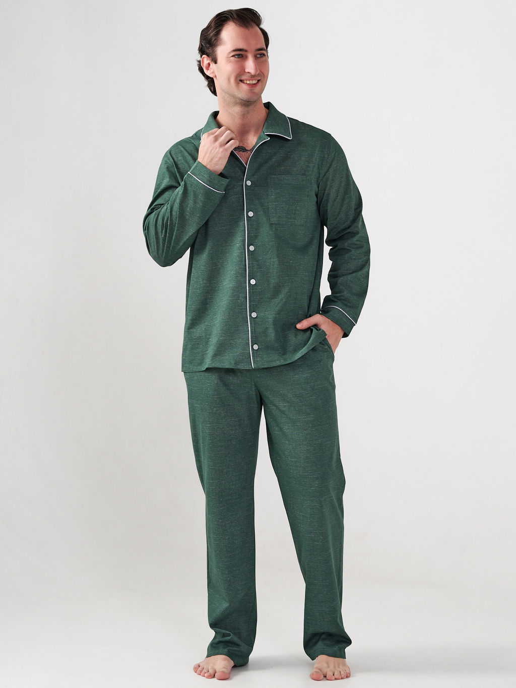 Пижама 100% хлопок Лен (классическая)