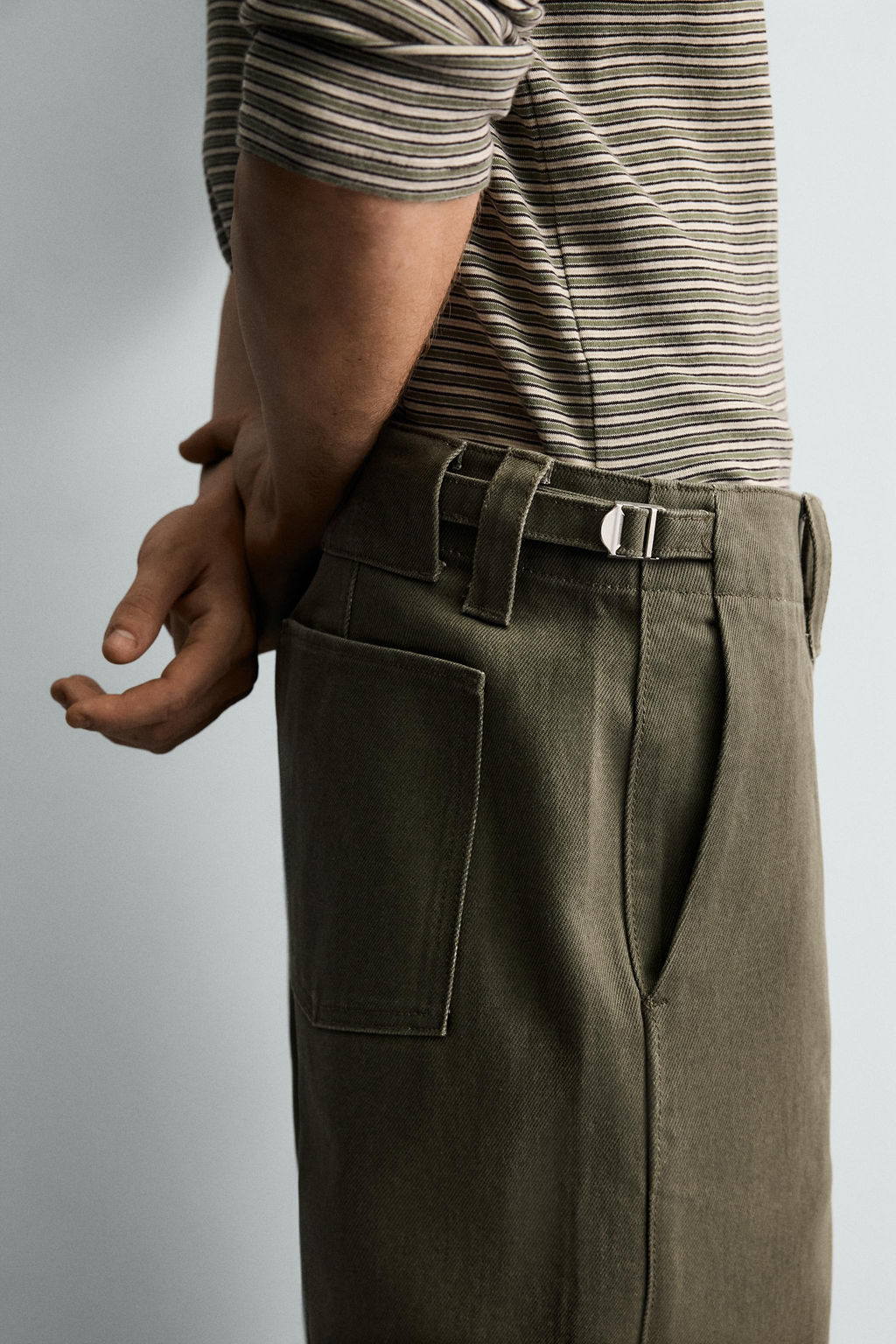 PANTAL?N CHINO TRABILLAS RELAXED FIT / Khaki - Zara фото 5
