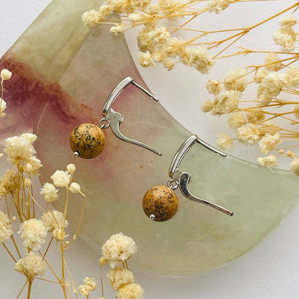 Серьги из песочной Яшмы
