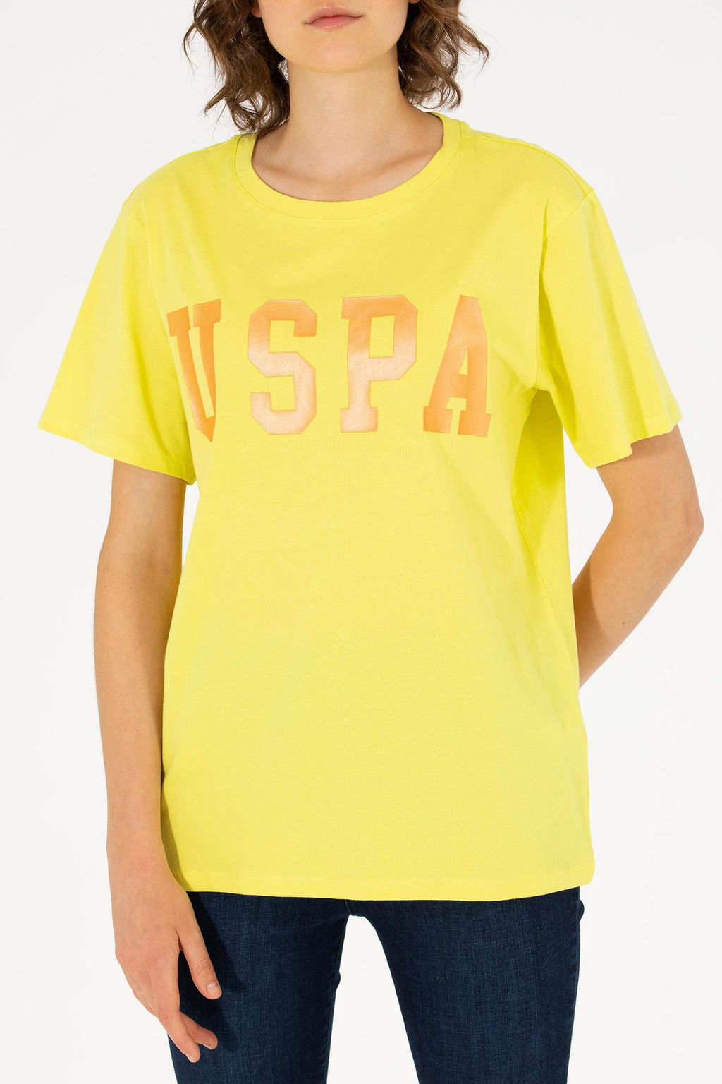 Kad_n Neon Sar_ Bisiklet Yaka Basic Ti__rt - U.s. polo assn фото 6