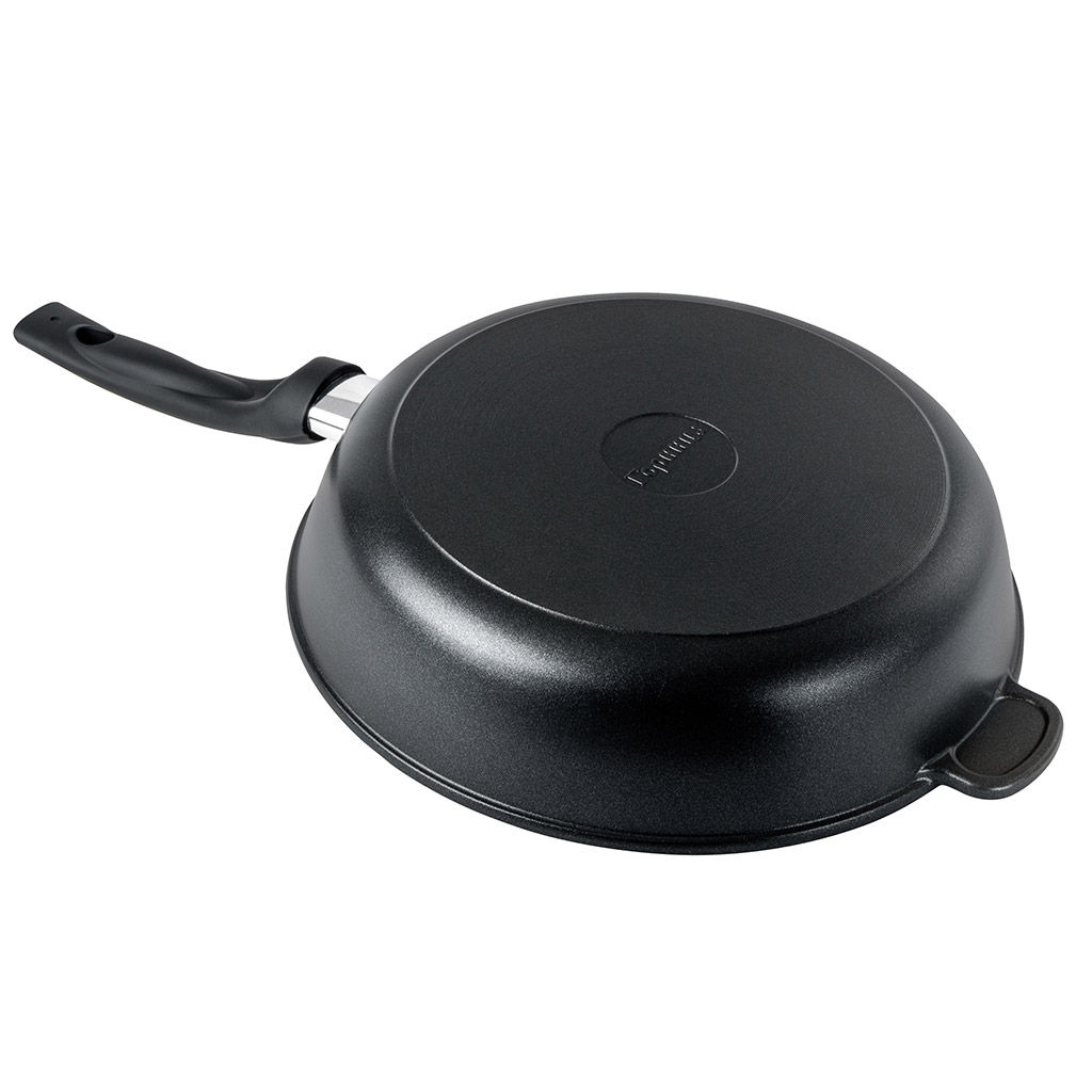 Сковорода с тефлоновым покрытием д28см Классик, h7см, s0,42см, ручка из термостойкого пластика, стеклянная крышка с пароотводом, подарочная упаковка (Россия) - Домашняя мода фото 4