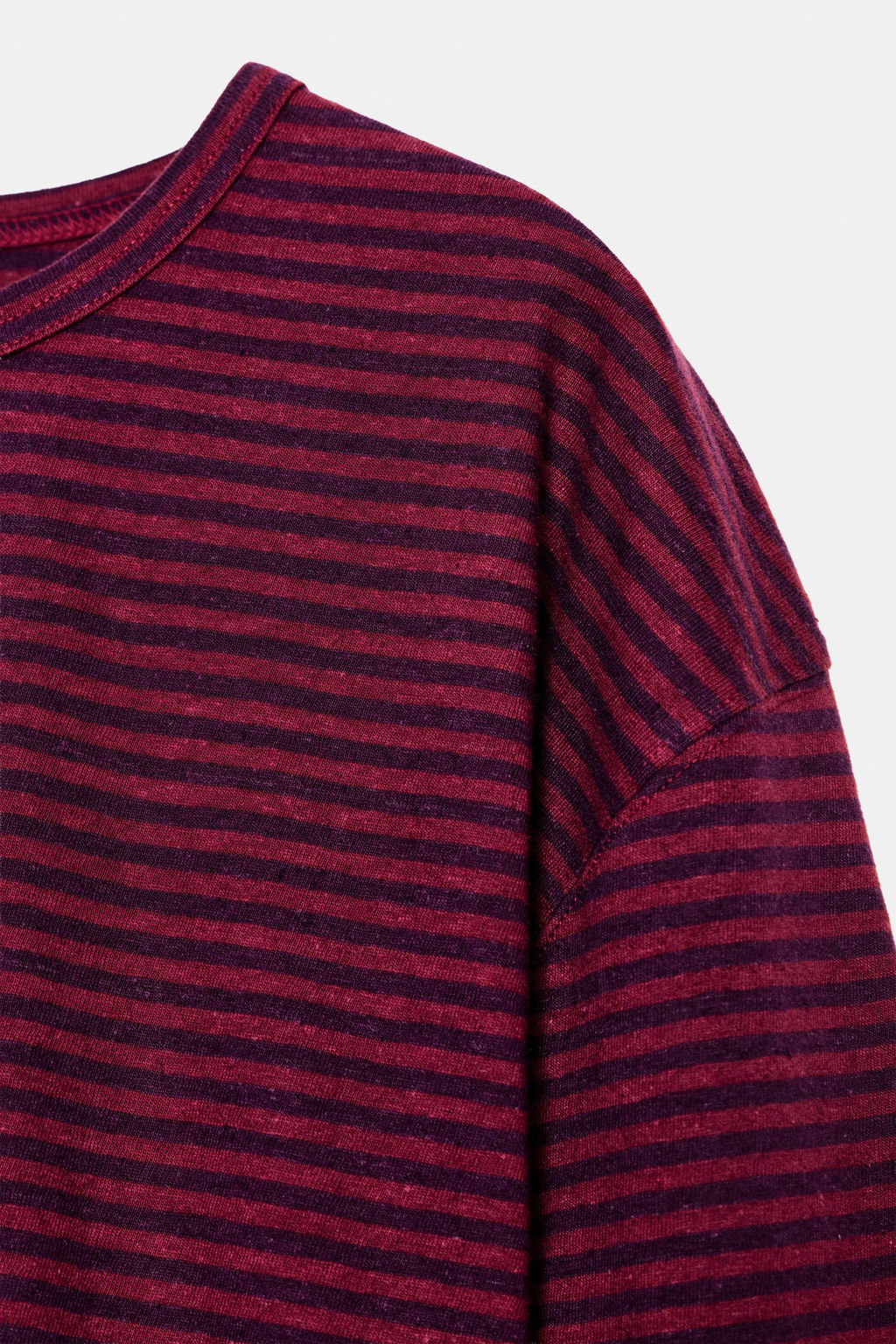 STRIPED COTTON AND LINEN T-SHIRT - Zara фото 18