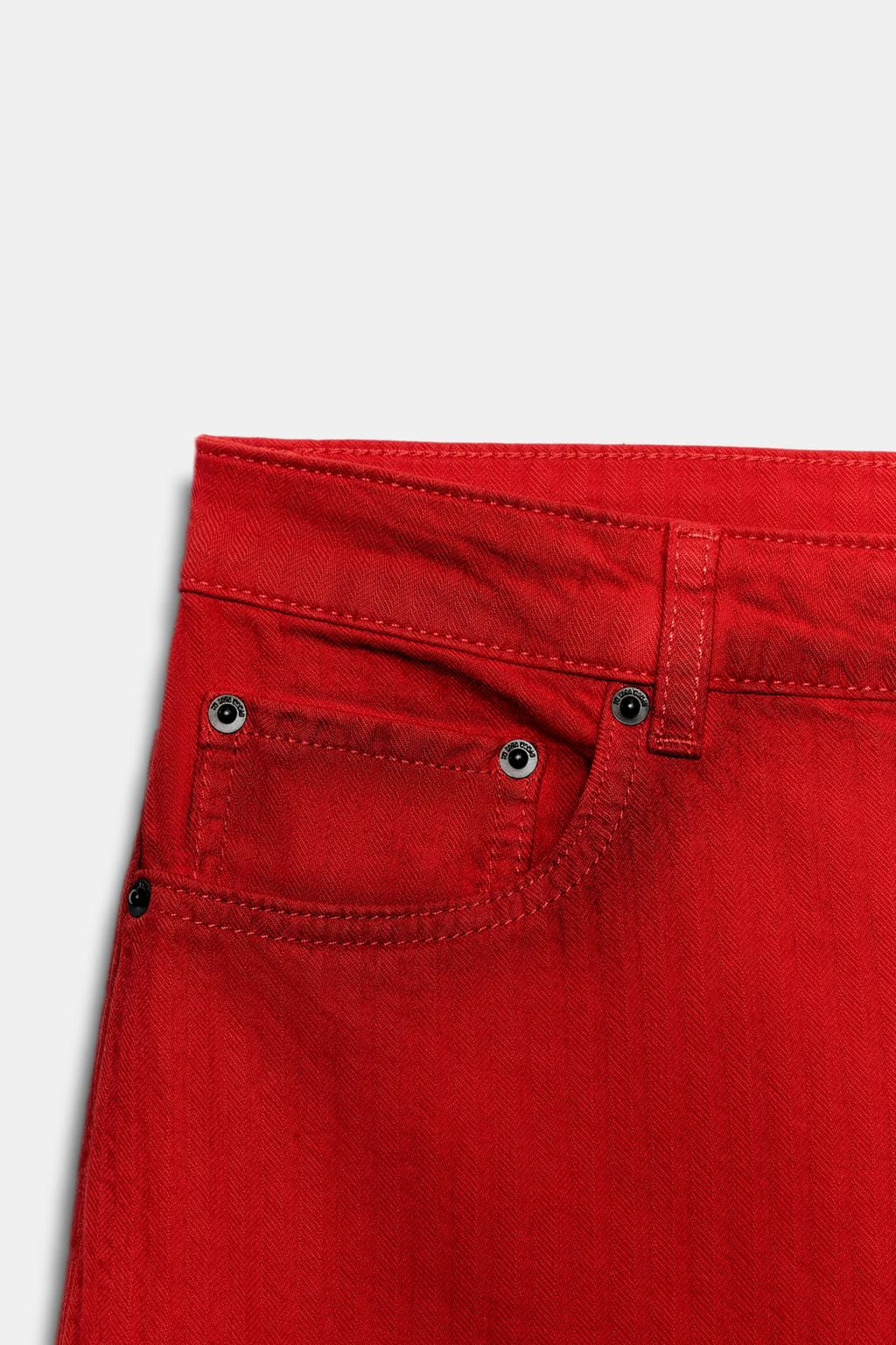JEANS ZW COLLECTION WIDE LEG TIRO BAJO / Rojo - Zara фото 16