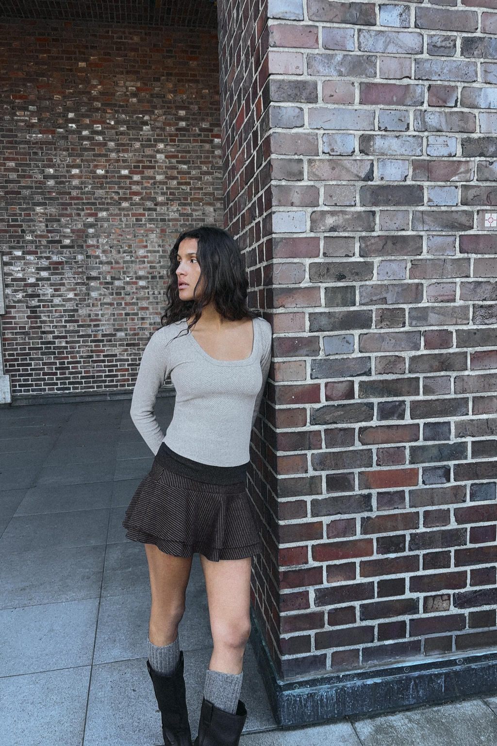 PINSTRIPE RUFFLE MINI SKIRT - Zara фото 10