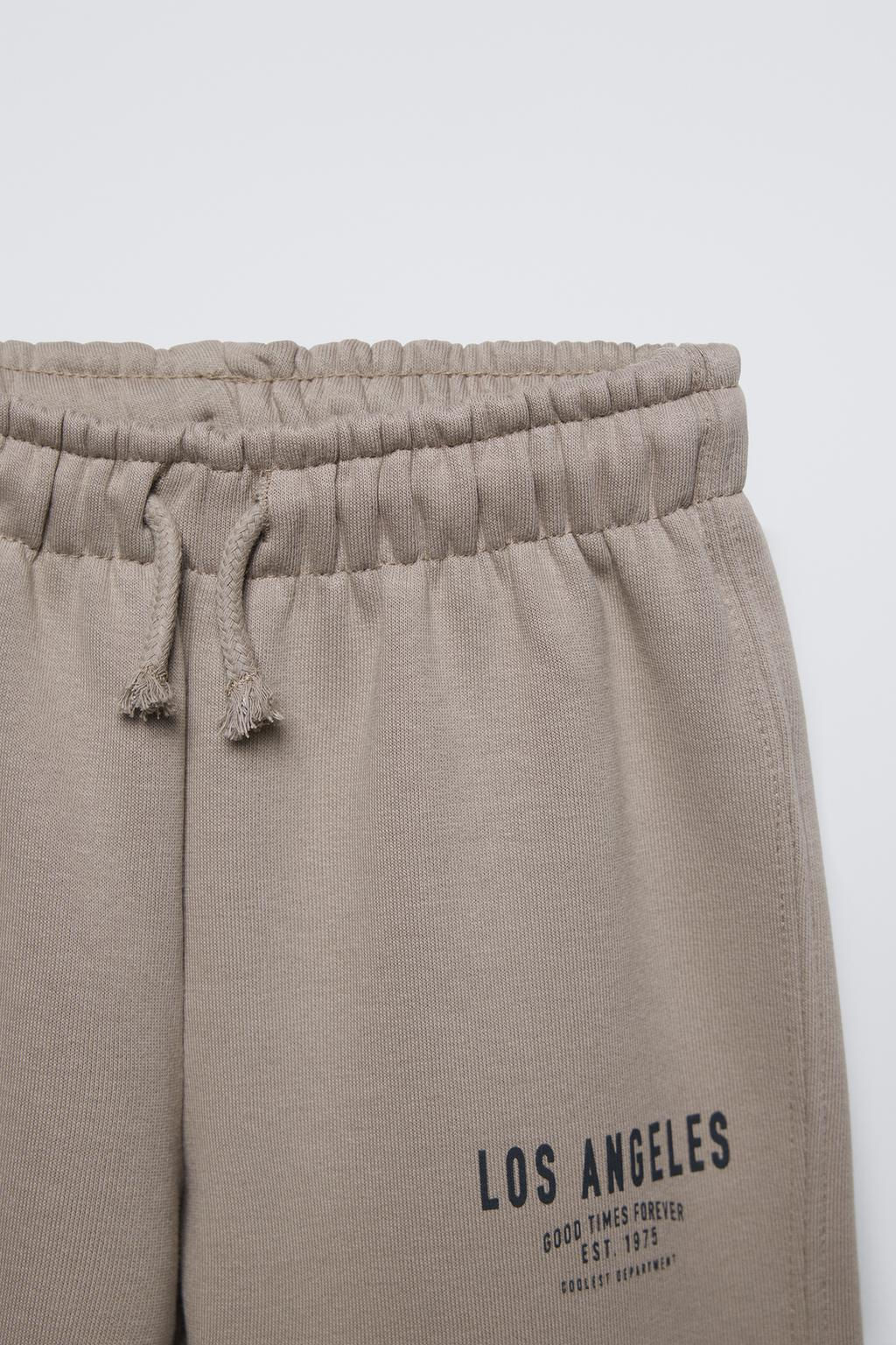 TEXT PRINT WIDE-LEG PLUSH TROUSERS - Zara фото 14