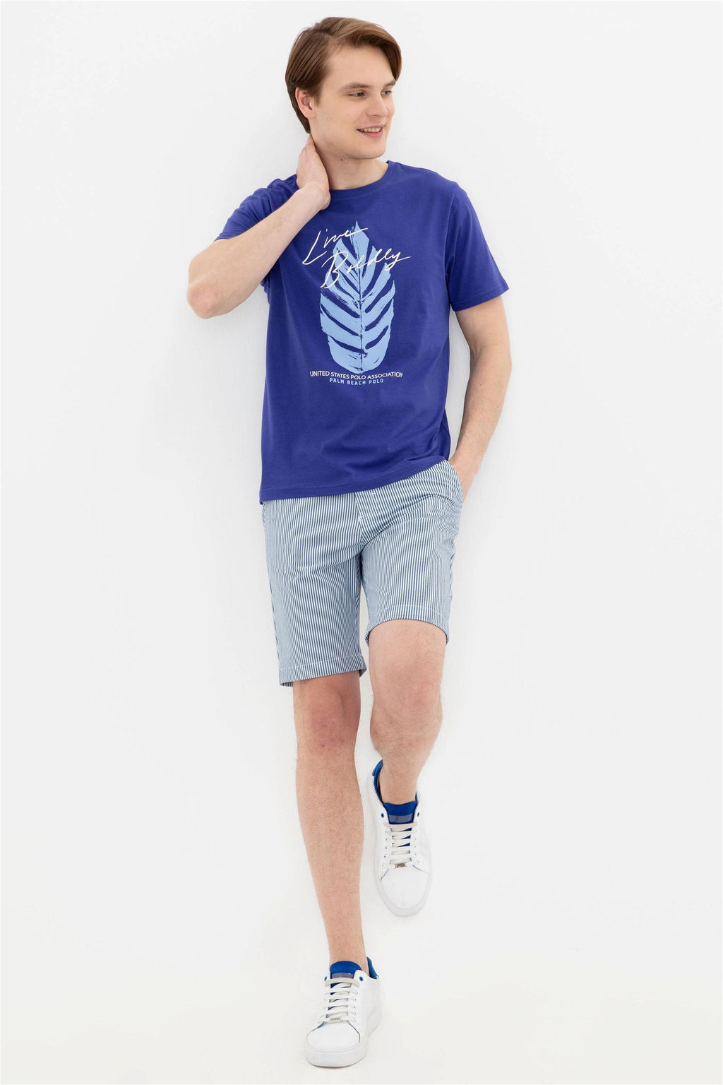 U. S. Polo Assn Мужская синяя футболка с круглым вырезом - U.s. polo assn фото 10