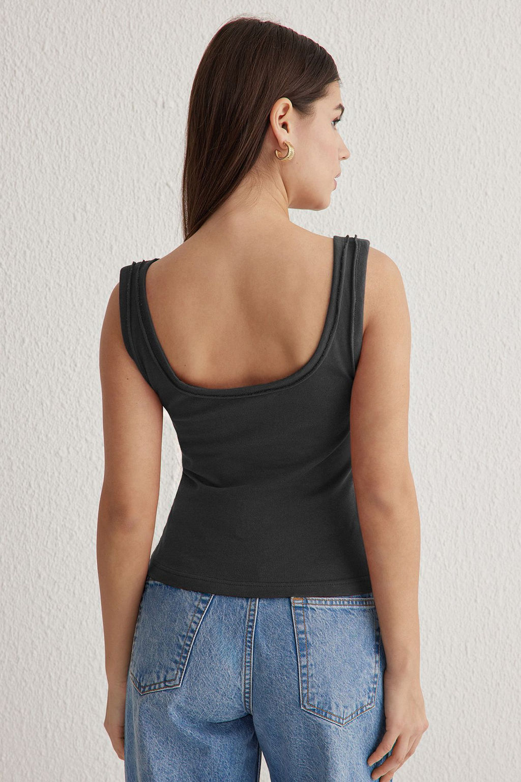 Trendyolmilla Antrasit Pili Detayl? Havuz Yaka Fitted/Vucuda Oturan Orme Bluz TWOSS25BZ00025  фото 3