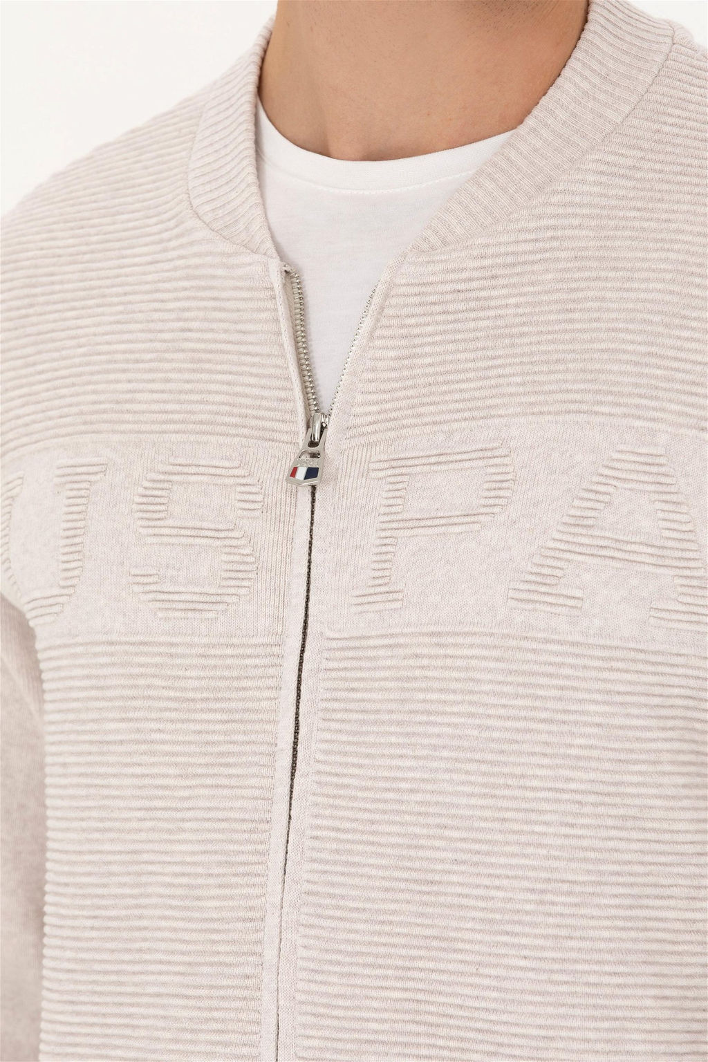 U. S. Polo Assn Мужской кардиган из меланжевого трикотажа с камнями - U.s. polo assn фото 7