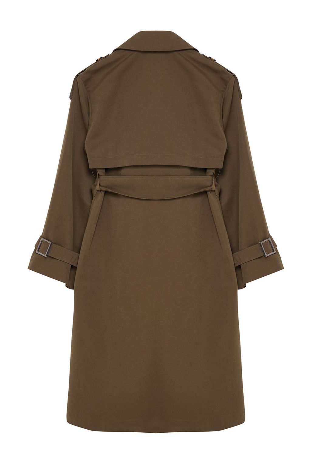 Trendyolmilla Haki Kemerli Ruzgarl?k Detayl? Su Itici Uzun Trenckot TWOSS21TR0005  фото 64