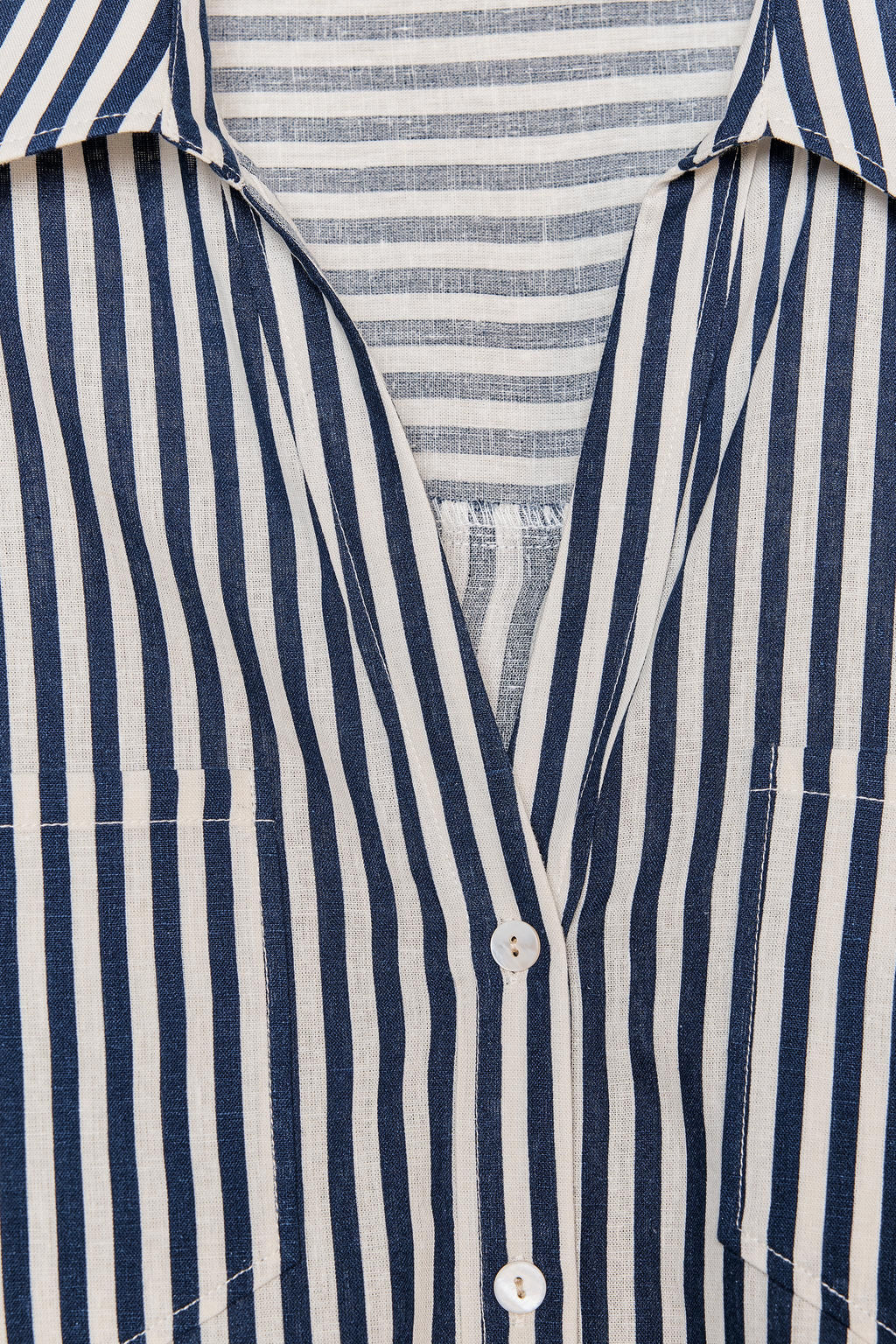 CROPPED LINEN BLEND SHIRT - Zara фото 8