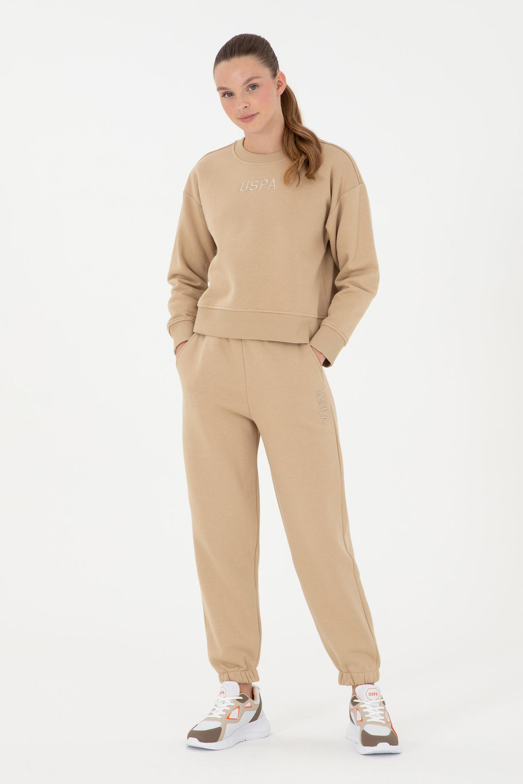 Женские спортивные штаны песочного цвета - U.s. polo assn фото 3