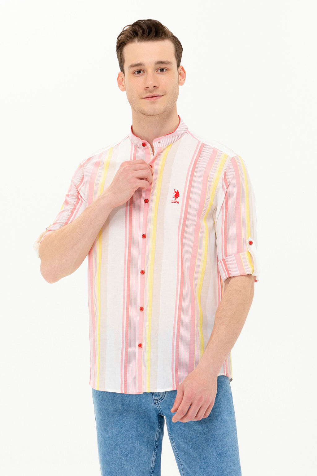 U. S. Polo Assn / Мужская красная рубашка с длинным рукавом - U.s. polo assn фото 15