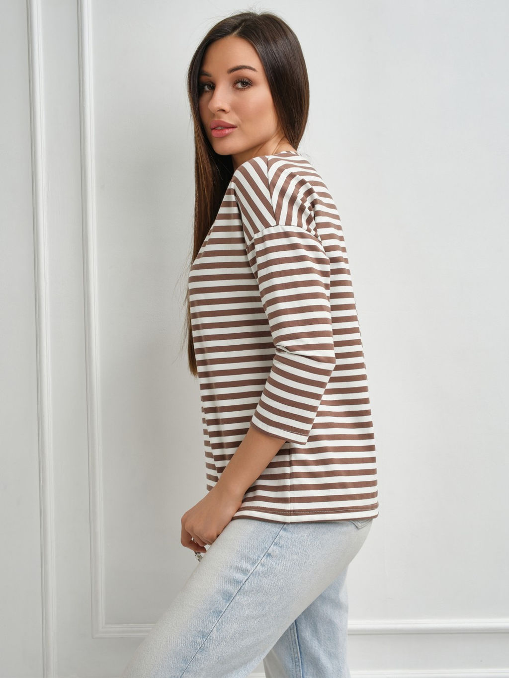 Лонгслив Николь Хлопок 95%, лайкра 5% тельняшка - Ивассорти фото 20