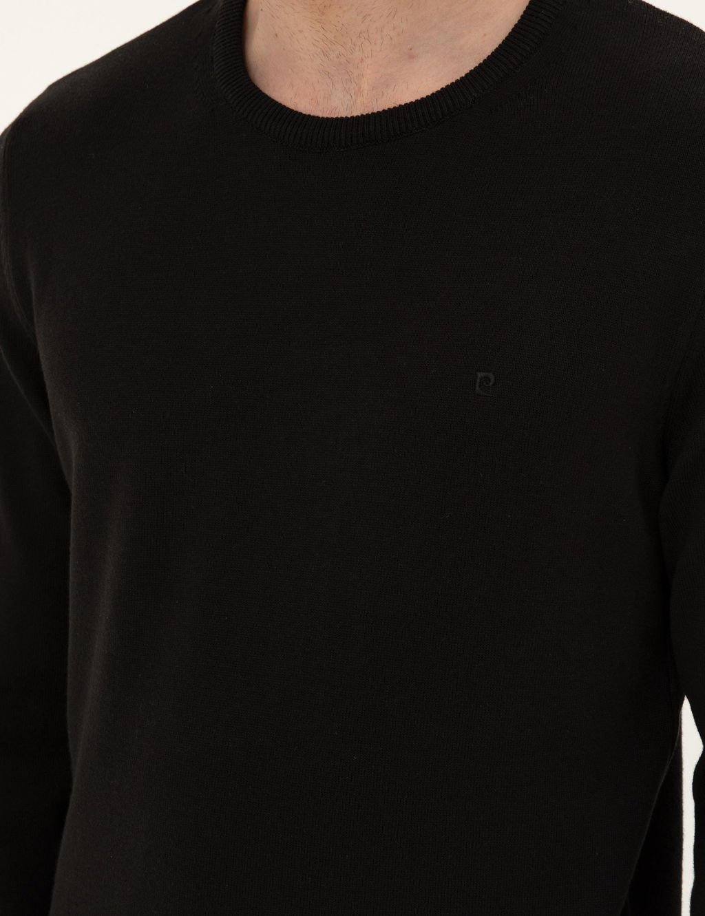 Siyah Slim Fit Bisiklet Yaka Basic Triko Kazak - Pierre cardin фото 7