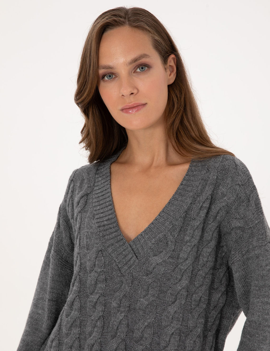 Gri Melanj Comfort Fit Kazak - Pierre cardin фото 2