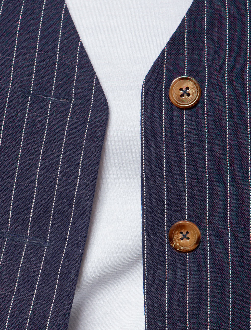 VILATTE / Жилет изо льна с вискозой без подклаки с двуслойным передом  фото 2