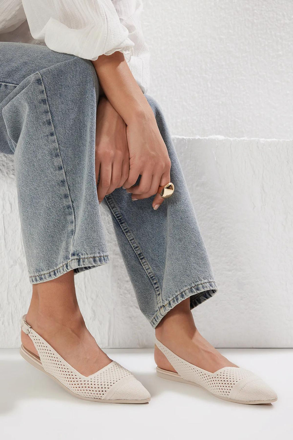 Trendyol Shoes Siyah Triko Arkas? Ac?k Sivri Burun Kad?n Babet TAKSS25BE00008 - Trendyolmilla фото 6