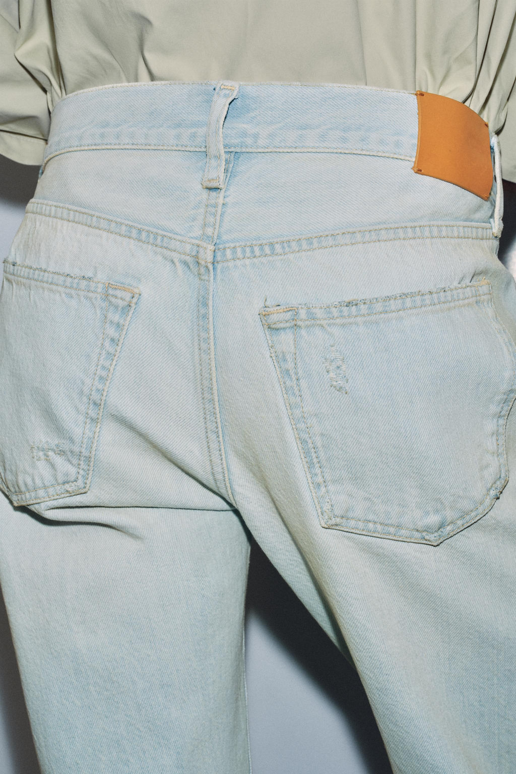 JEANS ZW COLLECTION RECTOS TIRO MEDIO ROTO / Azul claro - Zara фото 13