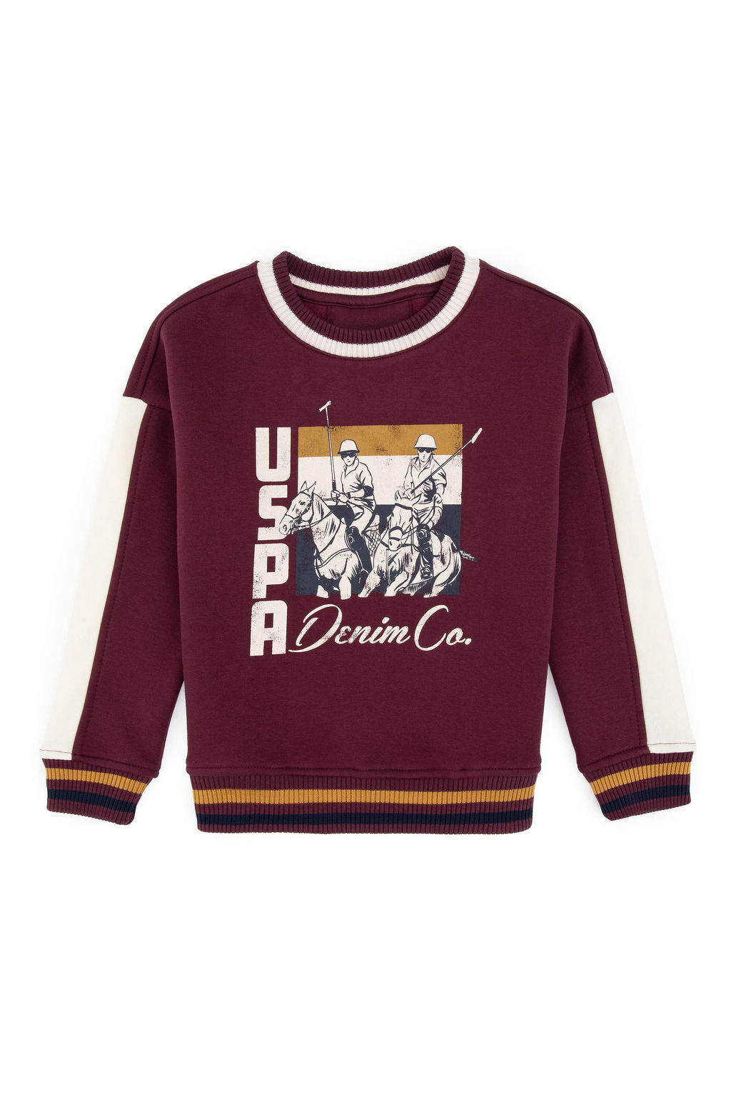 Erkek _ocuk Bordo Bisiklet Yaka Sweatshirt
