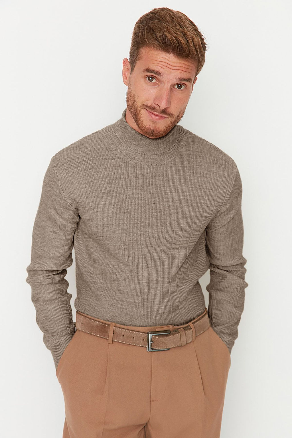 Vizon Erkek Regular Bal?kc? Yaka Duz Triko Kazak TMNAW21KZ2502