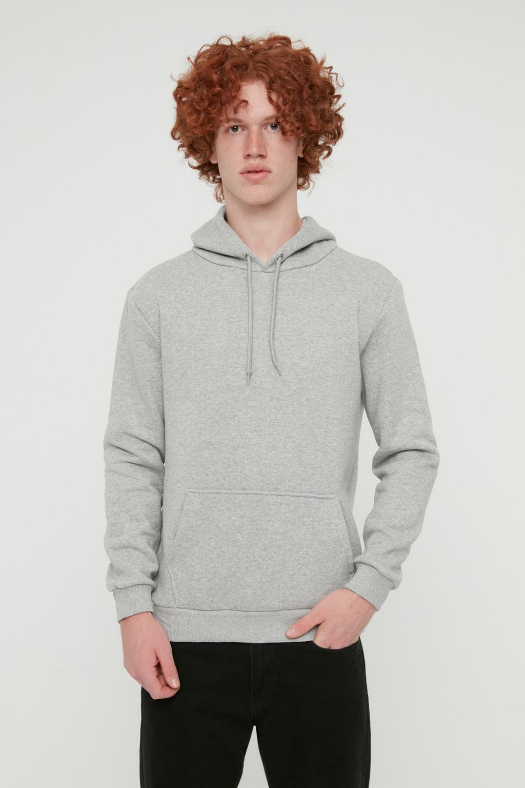 TRENDYOL MAN Vizon Basic Regular/Normal Kesim Kapusonlu Ici Polarl? Kanguru Cepli Sweatshirt TMNAW20SW0163 - Trendyolmilla фото 3