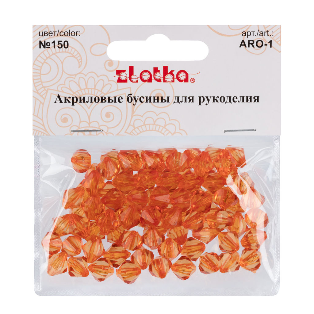 Бусина Zlatka акрил ARO-1 9 х 10 мм 25 г 150 оранжевый  фото 3