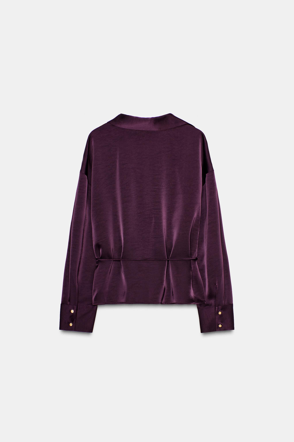 SATIN BLOUSE WITH THIN BELT - Zara фото 7