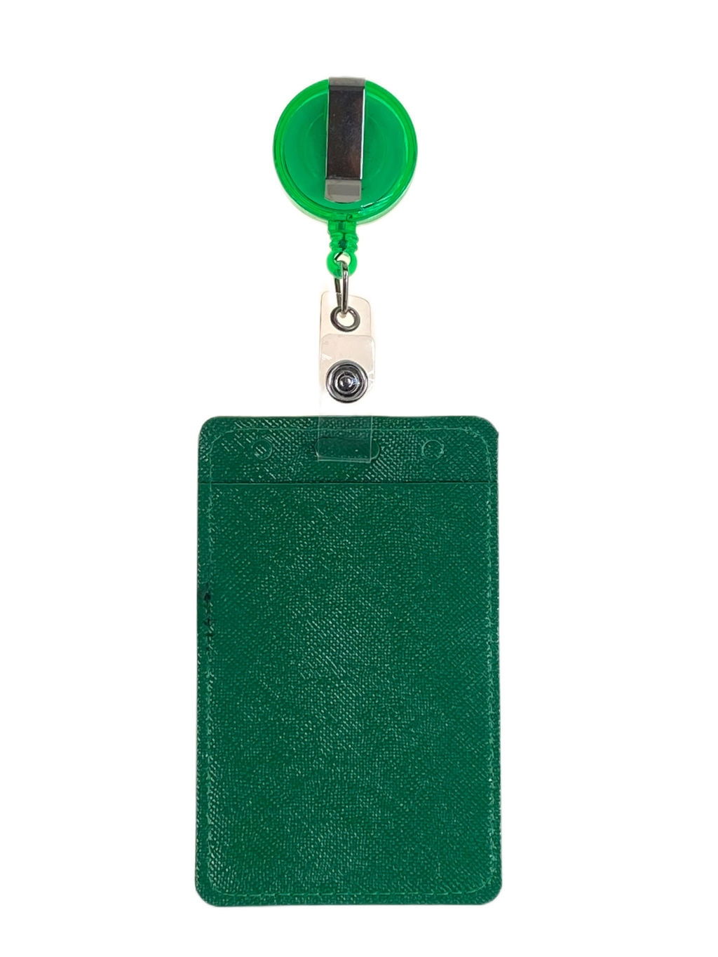 Бейдж с лентой на рулетке вертикальный, цвет зеленый - Greta фото 2