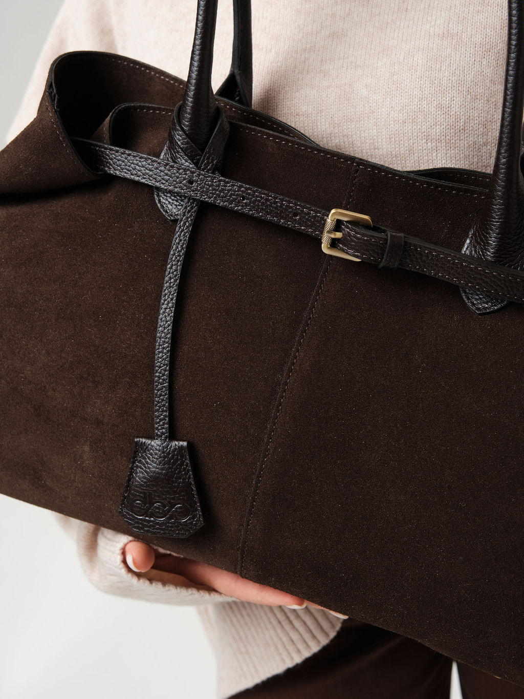 Замшевая сумка Daniela DBR 31375 черный каштан  фото 9