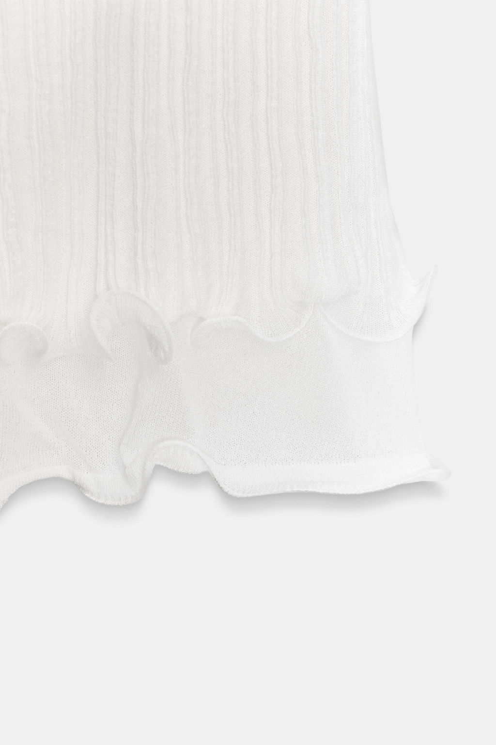 FALDA MIDI PUNTO DOBLE CAPA / Blanco - Zara фото 8
