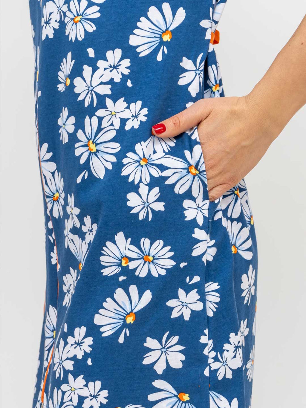 Халат женский, цвет синий белый