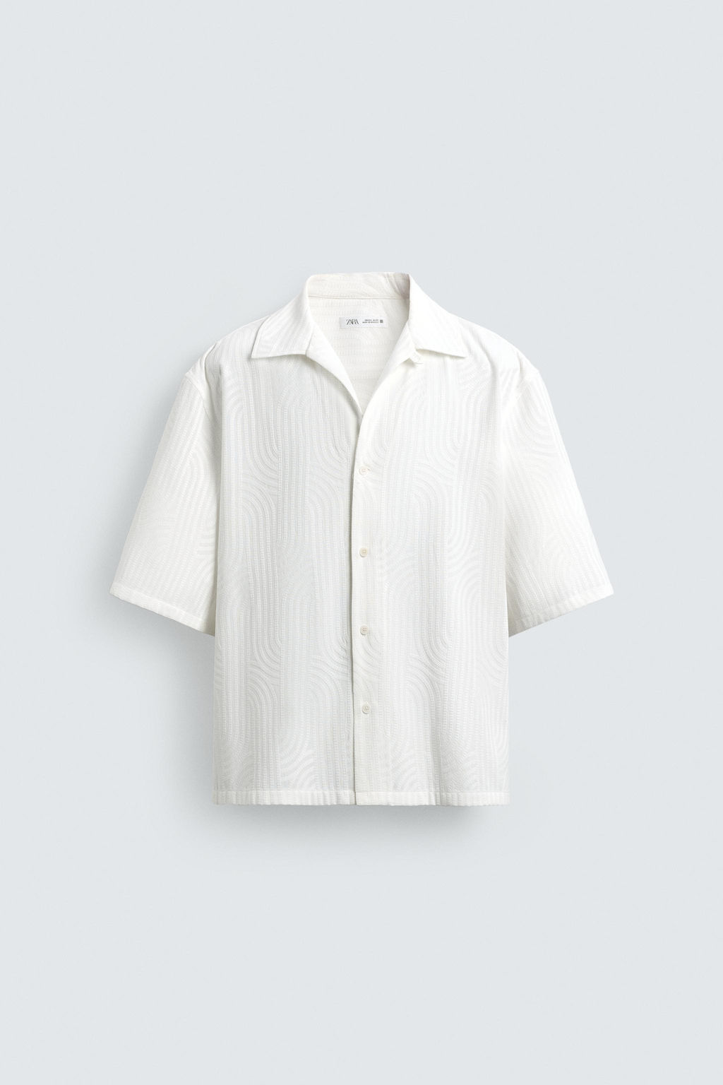 CAMISA JACQUARD BORDADO / Blanco roto - Zara фото 7