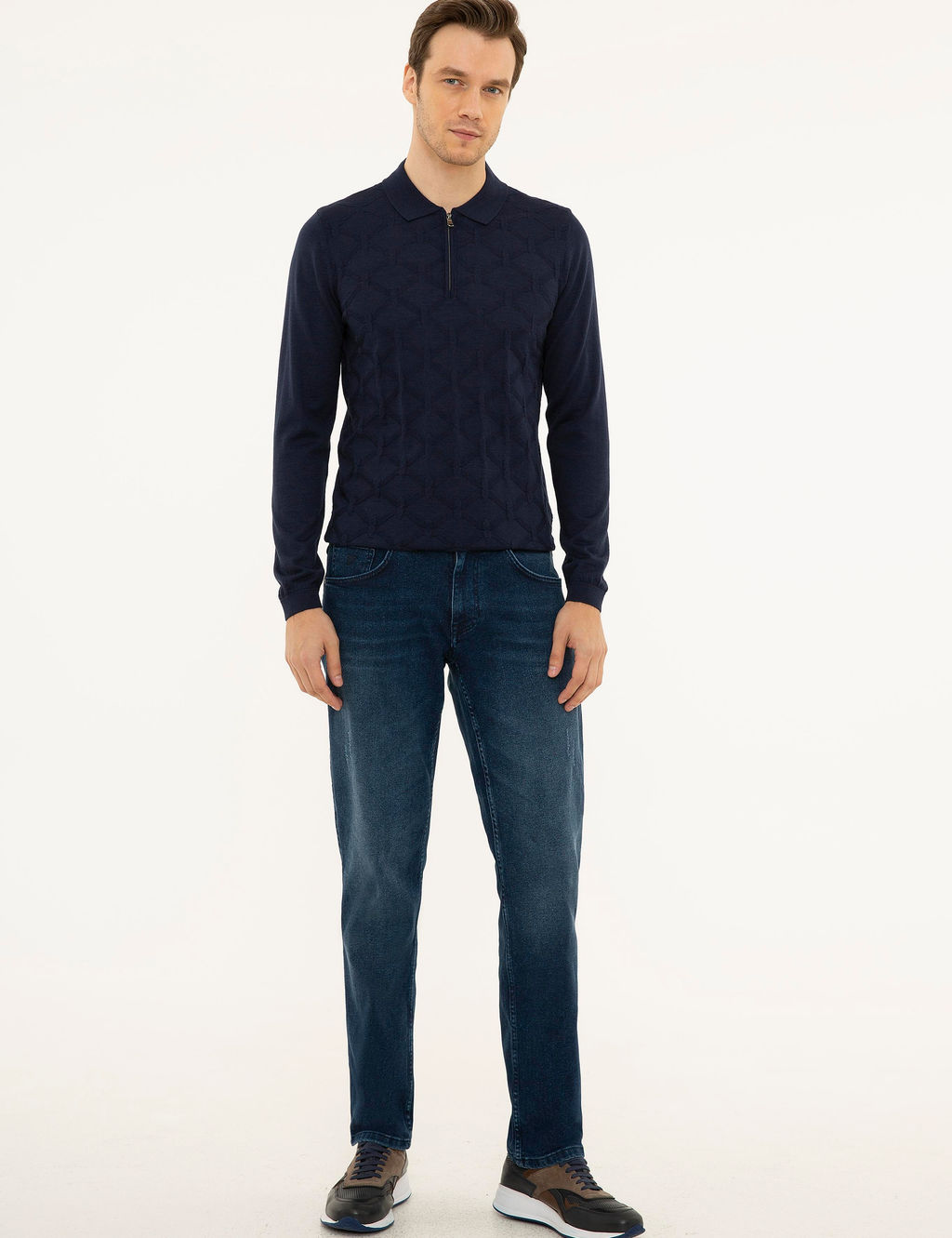 Темно-синие джинсовые брюки стандартного кроя - Cacharel фото 5