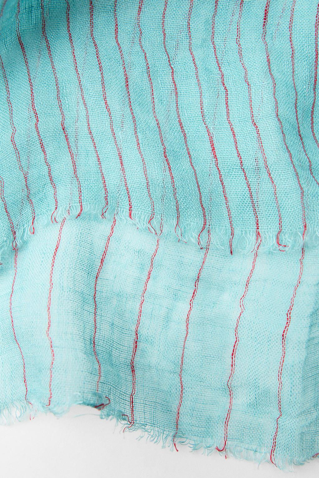 STRIPED 100% LINEN SCARF - Zara фото 14