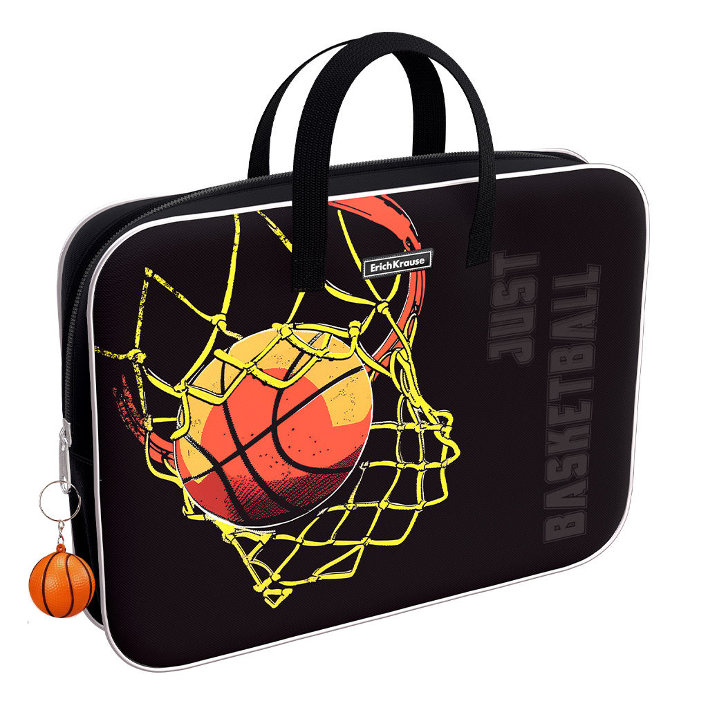 Цена за 1 шт. Папка текстильная на молнии ErichKrause с ручками Basketball, A4+