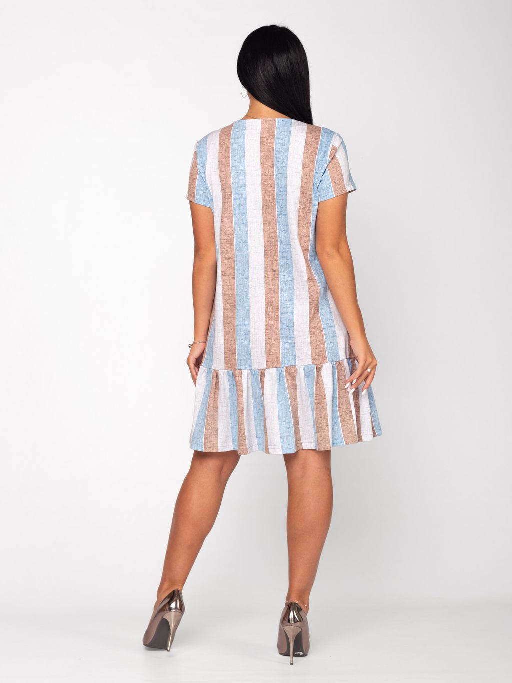 Халат женский кулирка "МАЙЯ" РОГОЖКА ГОЛУБОЙ